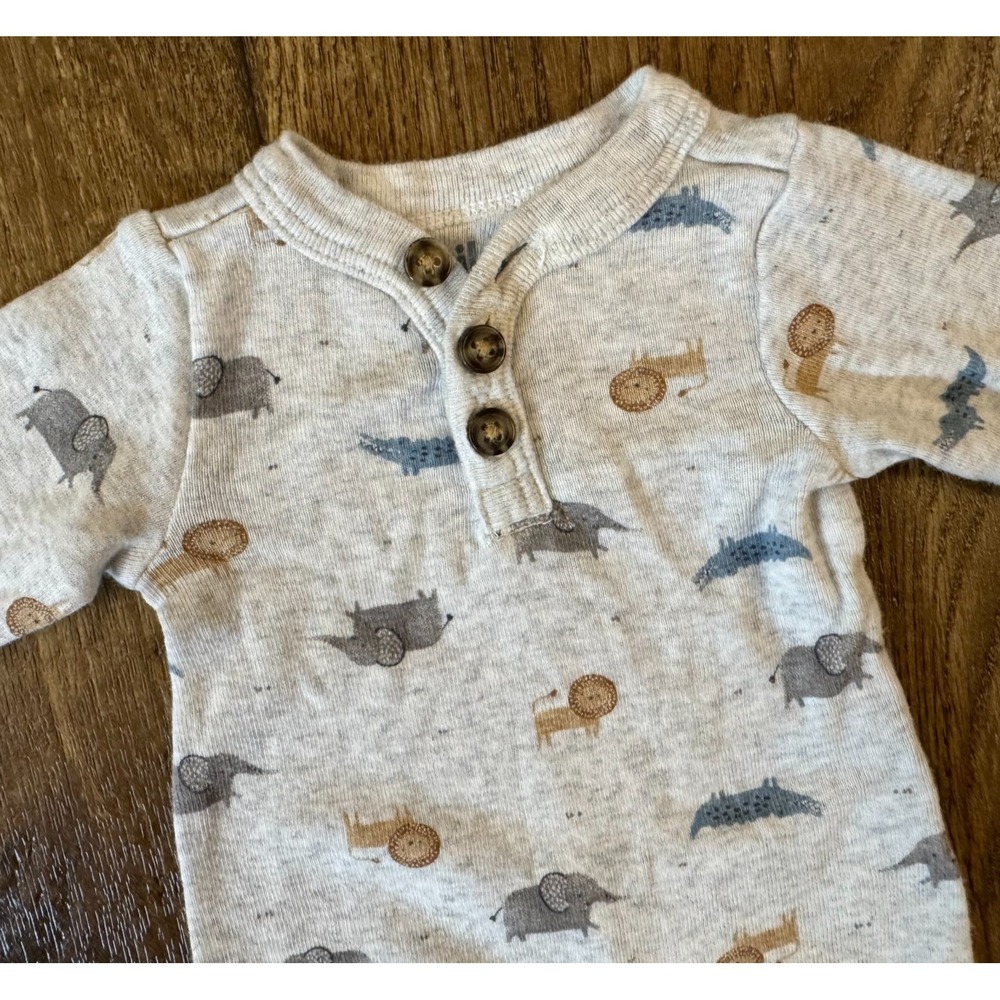 Carters Baby Boy Preemie Outfit One Piece Romper Footless Long Sleeved Clothes